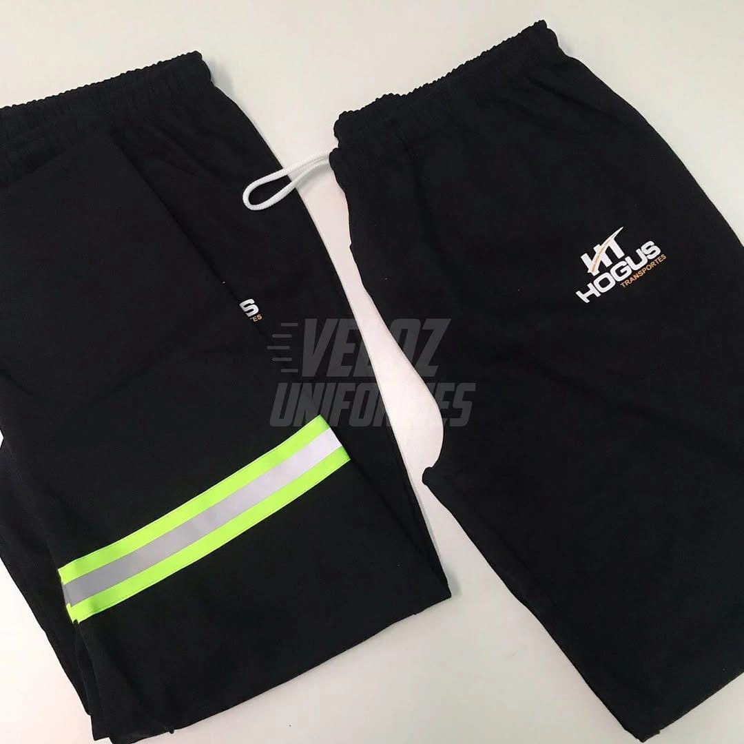 Calça brim preta refletiva Hogus uniforme obra