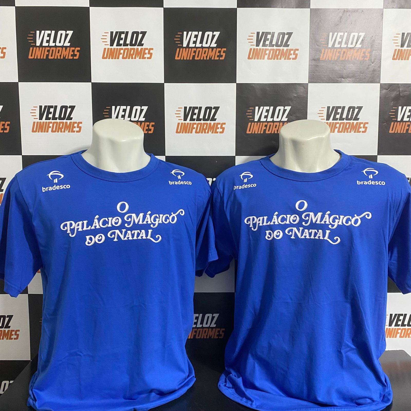 Camiseta de evento personalizada azul — Bradesco Natal